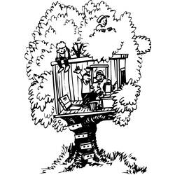 ぬりえページ: 樹上の家 (建物と建築) #66030 - 無料の印刷可能なぬりえページ