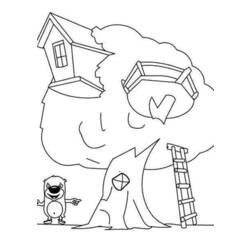 ぬりえページ: 樹上の家 (建物と建築) #66041 - 無料の印刷可能なぬりえページ