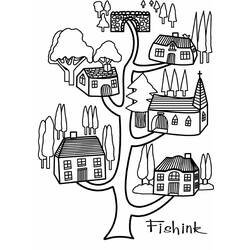 ぬりえページ: 樹上の家 (建物と建築) #66071 - 無料の印刷可能なぬりえページ