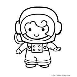 ぬりえ: 宇宙飛行士 - 無料の印刷可能なぬりえページ