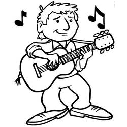 ぬりえ: ギタリスト - 無料の印刷可能なぬりえページ