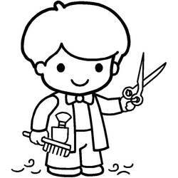 ぬりえ: 美容師 - 無料の印刷可能なぬりえページ