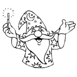 ぬりえ: 魔法使い - 無料の印刷可能なぬりえページ
