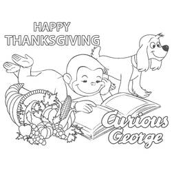 ぬりえ: Curious George - 無料の印刷可能なぬりえページ