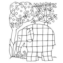 ぬりえ: Elmer - 無料の印刷可能なぬりえページ