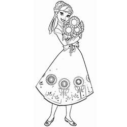 ぬりえ: Princess Anna - 無料の印刷可能なぬりえページ