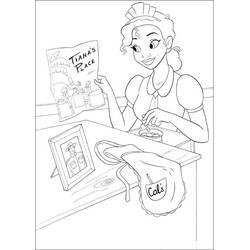 ぬりえ: Princess Tiana - 無料の印刷可能なぬりえページ