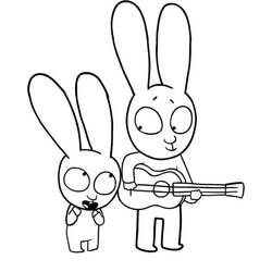 ぬりえ: Simon Rabbit - 無料の印刷可能なぬりえページ