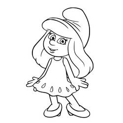 ぬりえ: Smurfette - 無料の印刷可能なぬりえページ
