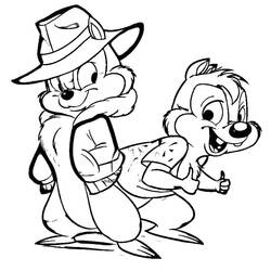 ぬりえ: ChipとDale for Kids - 無料の印刷可能なぬりえページ