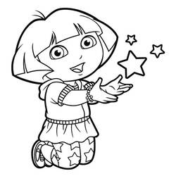 ぬりえ: ドーラといっしょに大冒険 - 無料の印刷可能なぬりえページ