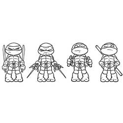 ぬりえ: Ninja Turtle - 無料の印刷可能なぬりえページ