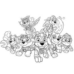 ぬりえ: Paw Patrol Super Pups - 無料の印刷可能なぬりえページ