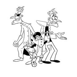 ぬりえ: PhineasとFerb - 無料の印刷可能なぬりえページ