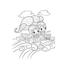 ぬりえ: ShimmerとShine - 無料の印刷可能なぬりえページ