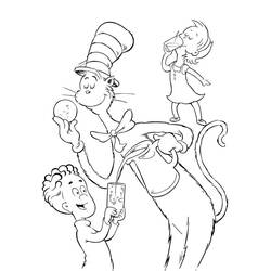 ぬりえ: The Cat in the Hat - 無料の印刷可能なぬりえページ