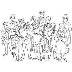 ぬりえ: Tintin - 無料の印刷可能なぬりえページ