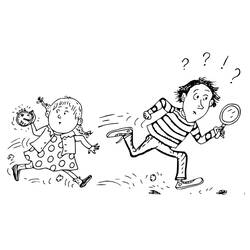 ぬりえ: Tom-TomとNana - 無料の印刷可能なぬりえページ
