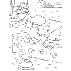 ぬりえページ: ババール (漫画) #28025 - 無料の印刷可能なぬりえページ