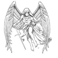 ぬりえページ: 天使 (キャラクター) #86334 - 無料の印刷可能なぬりえページ