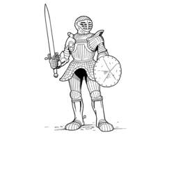 ぬりえページ: 騎士 (キャラクター) #87097 - 無料の印刷可能なぬりえページ