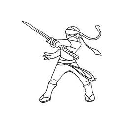 ぬりえ: 忍者 - 無料の印刷可能なぬりえページ