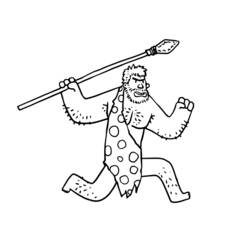 ぬりえページ: 先史時代の男 (キャラクター) #150416 - 無料の印刷可能なぬりえページ