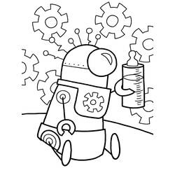 ぬりえページ: ロボット (キャラクター) #106635 - 無料の印刷可能なぬりえページ