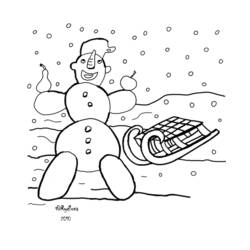 ぬりえページ: 雪だるま (キャラクター) #89236 - 無料の印刷可能なぬりえページ