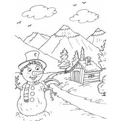 ぬりえページ: 雪だるま (キャラクター) #89471 - 無料の印刷可能なぬりえページ