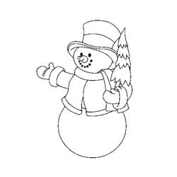 ぬりえページ: 雪だるま (キャラクター) #89472 - 無料の印刷可能なぬりえページ