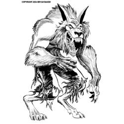 ぬりえページ: 人狼 (キャラクター) #100017 - 無料の印刷可能なぬりえページ