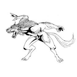 ぬりえページ: 人狼 (キャラクター) #100020 - 無料の印刷可能なぬりえページ