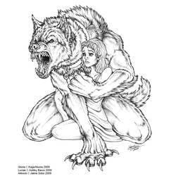 ぬりえページ: 人狼 (キャラクター) #100056 - 無料の印刷可能なぬりえページ