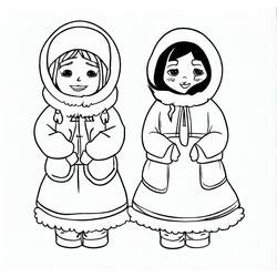 ぬりえ: エスキモー - 無料の印刷可能なぬりえページ