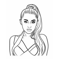 ぬりえ: Ariana Grande - 無料の印刷可能なぬりえページ