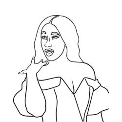 ぬりえ: Cardi B - 無料の印刷可能なぬりえページ