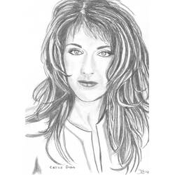ぬりえ: Celine Dion - 無料の印刷可能なぬりえページ