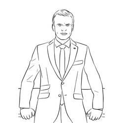 ぬりえ: Emmanuel Macron - 無料の印刷可能なぬりえページ