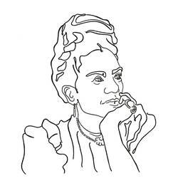 ぬりえ: Frida Kahlo - 無料の印刷可能なぬりえページ