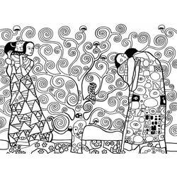 ぬりえ: Gustav Klimt - 無料の印刷可能なぬりえページ