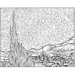 ぬりえ: Vincent van Gogh - 無料の印刷可能なぬりえページ