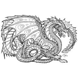 ぬりえ: ドラゴン - 無料の印刷可能なぬりえページ
