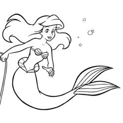 ぬりえ: 人魚 - 無料の印刷可能なぬりえページ