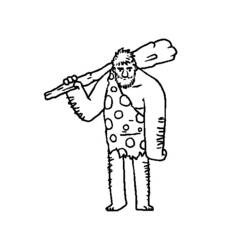 ぬりえ: 原始人 - 無料の印刷可能なぬりえページ