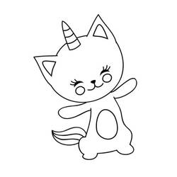 ぬりえ: ユニコーン猫 - 無料の印刷可能なぬりえページ