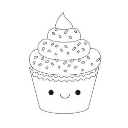ぬりえ: カップケーキ - 無料の印刷可能なぬりえページ