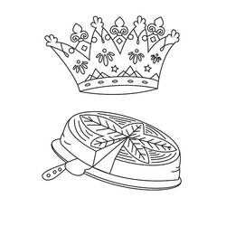 ぬりえ: キングスケーキ - 無料の印刷可能なぬりえページ