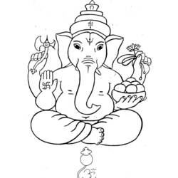 ぬりえページ: ヒンズー教の神話: ガネーシャ (神々と女神) #96850 - 無料の印刷可能なぬりえページ