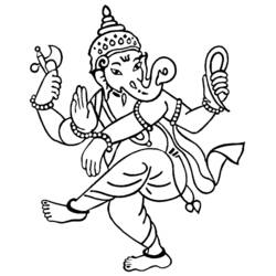ぬりえページ: ヒンズー教の神話: ガネーシャ (神々と女神) #96853 - 無料の印刷可能なぬりえページ